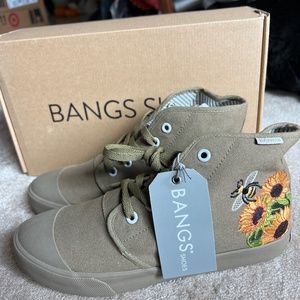 Bangs Canvas High Top Embroidered Sneakers